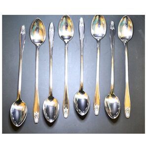 Vintage International Silver Lady Doris Silver Plate Ice Teaspoons Art Deco